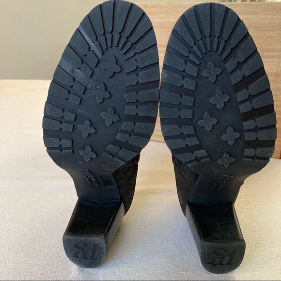 Paul Green Black Silver Suede Ankle Boots UK7.5 EU41 US 10 Heel Booties Austria - Picture 5 of 16